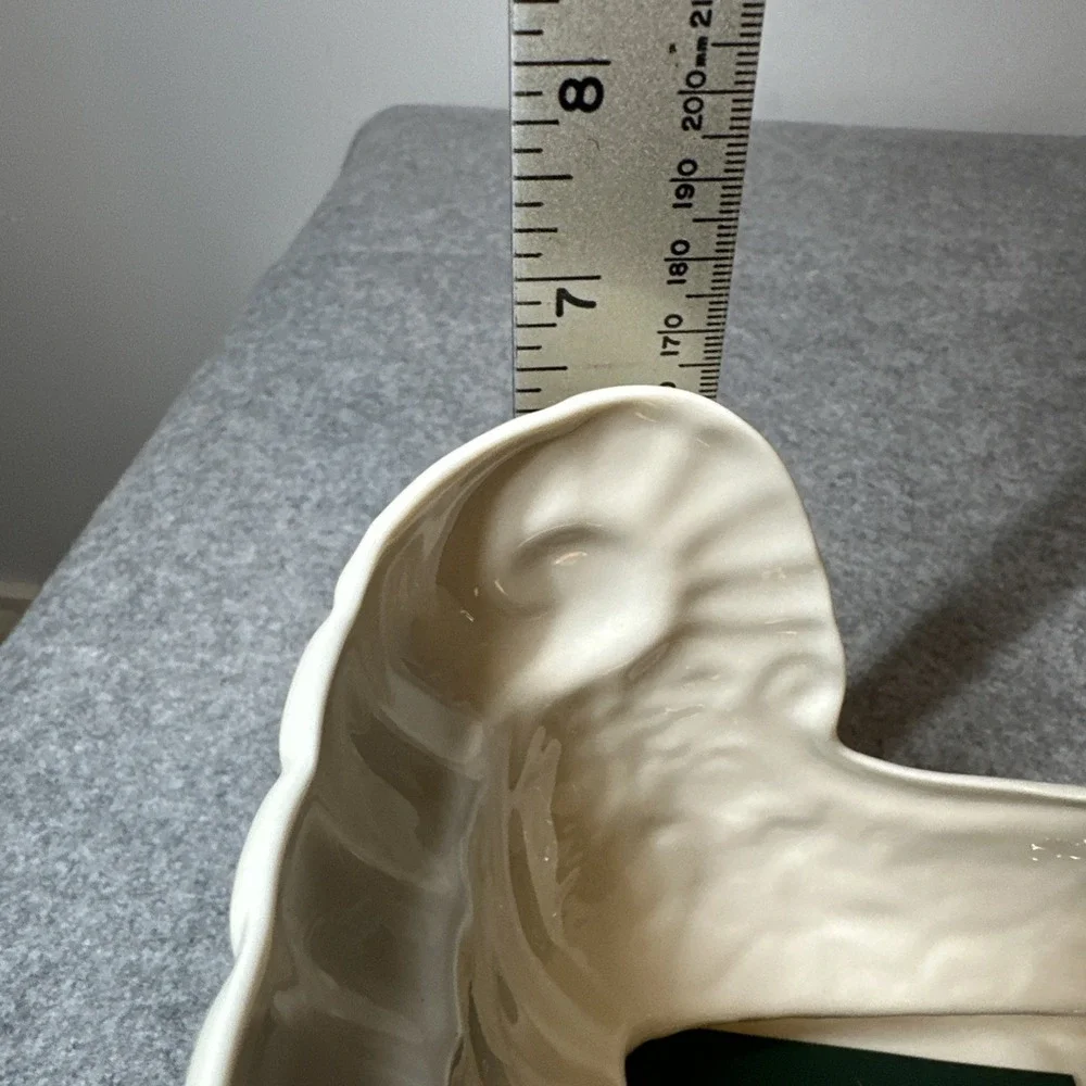 Vintage Belleek Irish Porcelain Sleigh Centerpiece Planter Christmas Shamrocks